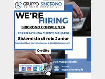 Gruppo sincrono s.r.l. azienda operante nel settoreinformatico ricercasistemista di rete junior contratto propostotempo indeterminato